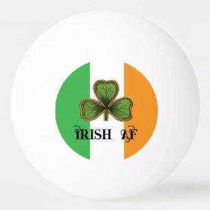 Green Vintage Shamrock Irish AF St Patrick's Day Ping Pong Ball