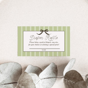 Green Vintage Stripe Citrus Baby Shower  Enclosure Card