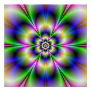 Green Violet and Blue Flower Zazzle Perfect Poster
