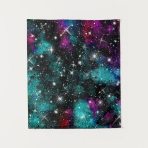 Green Violet Galaxy Star Milky Way Tapestry