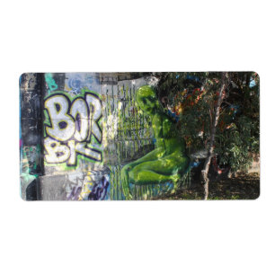 Green Visitor From Outer Space Graffiti