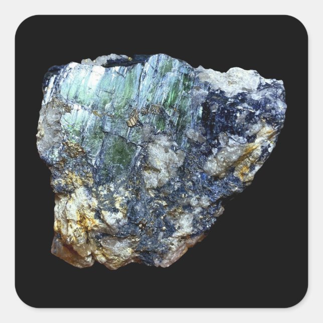 Green Vivianite Crystal  Square Sticker (Front)