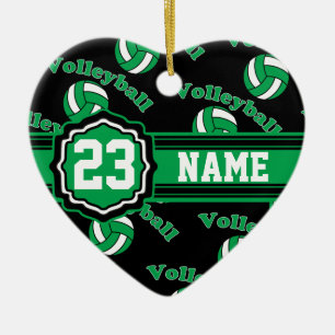 Green Volleyball Ceramic Tree Decoration