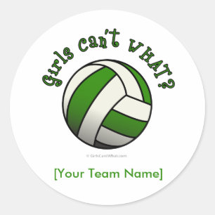 Green Volleyball Classic Round Sticker