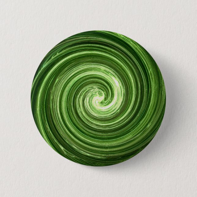 Green Vortex 6 Cm Round Badge (Front)