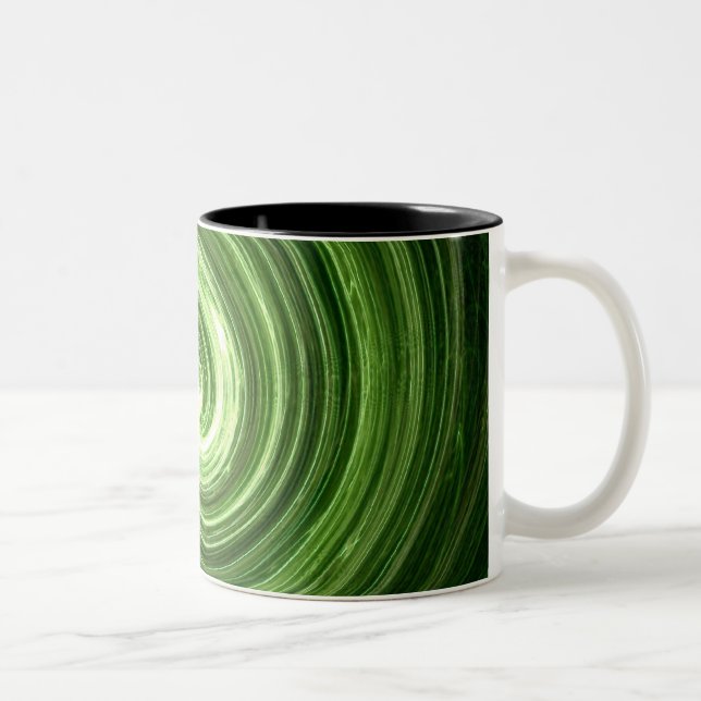 Green Vortex Two-Tone Coffee Mug (Right)