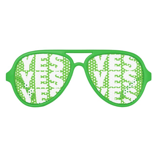 Green Vote YES party shades | Funny voting promo (Front)