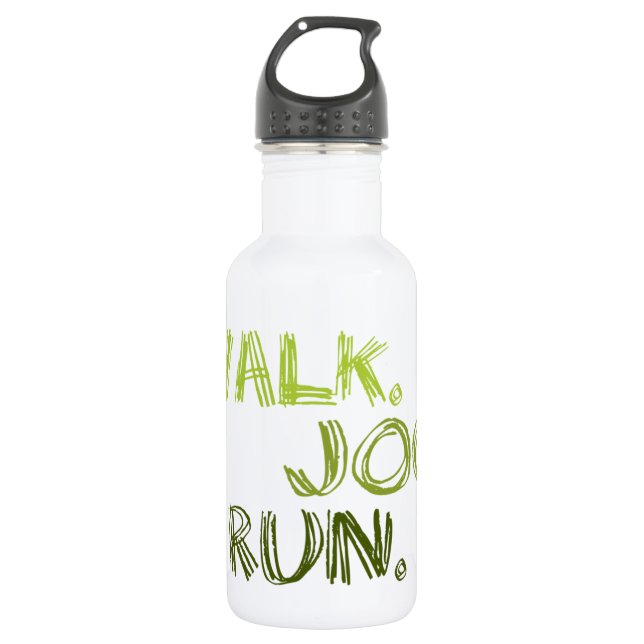 GREEN WALK JOG RUN (font SCRIBBLE) 532 Ml Water Bottle (Front)