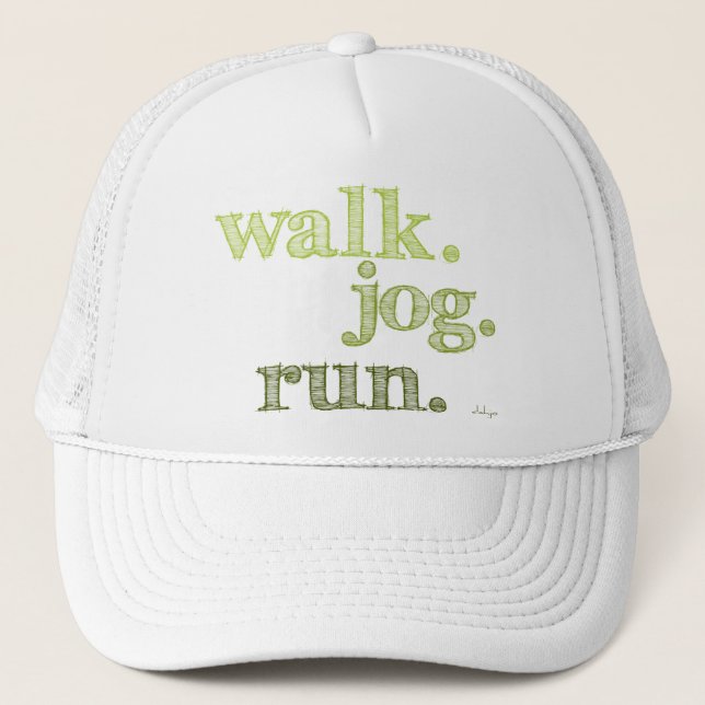 GREEN WALK JOG RUN (font SHADED) Trucker Hat (Front)