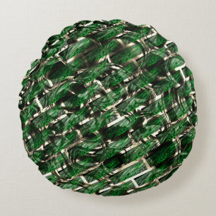 Green 'wall' effect and darkest bubbles? round cushion