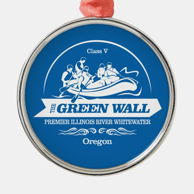 Green Wall (rafting 2) Metal Ornament (Front)