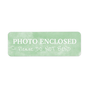 Green Warning Do Not Bend Painted Chalk Artwork Return Address Label