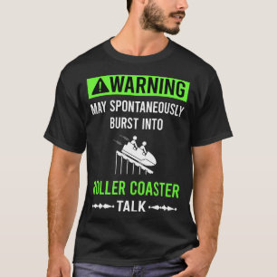 Green Warning Roller Coaster Rollercoaster  T-Shirt