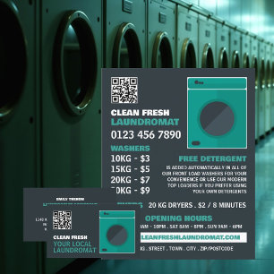 Green Washer, Laundromat, Cleaning Service Business Card
