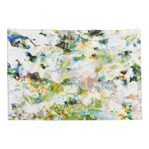 Green water colour grunge graphic design art pillowcase