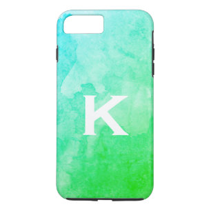 Green / Water Colour / Monogram iPhone 8 Plus/7 Plus Case