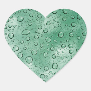 Green Water Drip Fun Heart Sticker