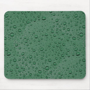Green water droplets mouse pad