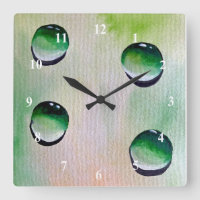 Green water drops art