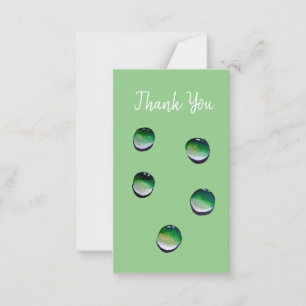 Green water drops water art card