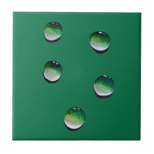 Green water drops water art ceramic tile