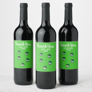 Green water drops water art wine label