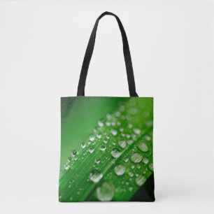 Green water leaf dew nature grass tote bag