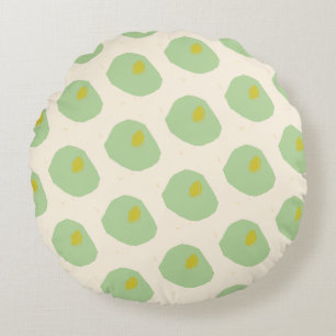 Green water lilies Round Pillow