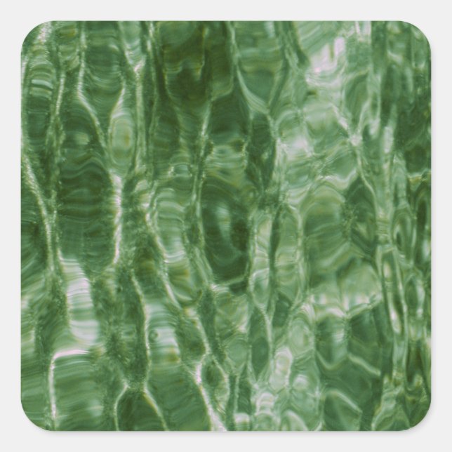 Green Water Square Sticker (Front)