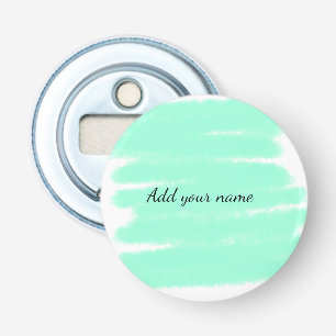 Green watercolor add name text message here throw bottle opener
