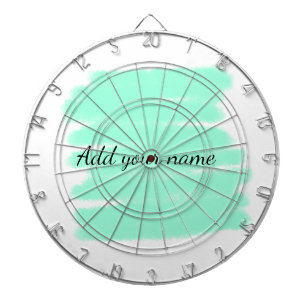 Green watercolor add name text message here throw dartboard