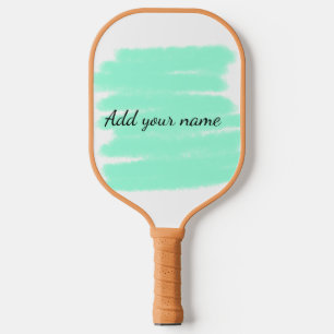 Green watercolor add name text message here throw  pickleball paddle