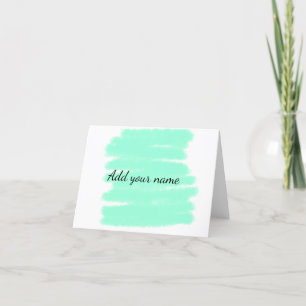 Green watercolor add name text message here throw  thank you card