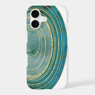 Green Watercolor Agate with Gold Accent