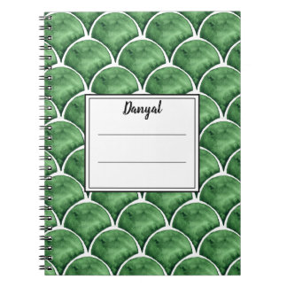 Green Watercolor Arabesque Notebook
