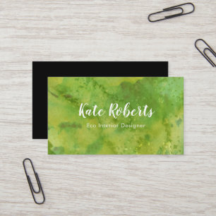 Green Watercolor business card   eco professional