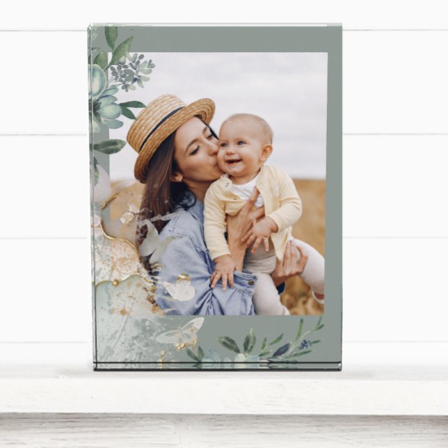 Green Watercolor Butterfly Mum Photo (Creator Uploaded)