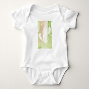 Green Watercolor Cactus Silhouette Baby Bodysuit