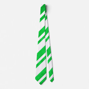 Green Watercolor Candy Cane Stripes Tie
