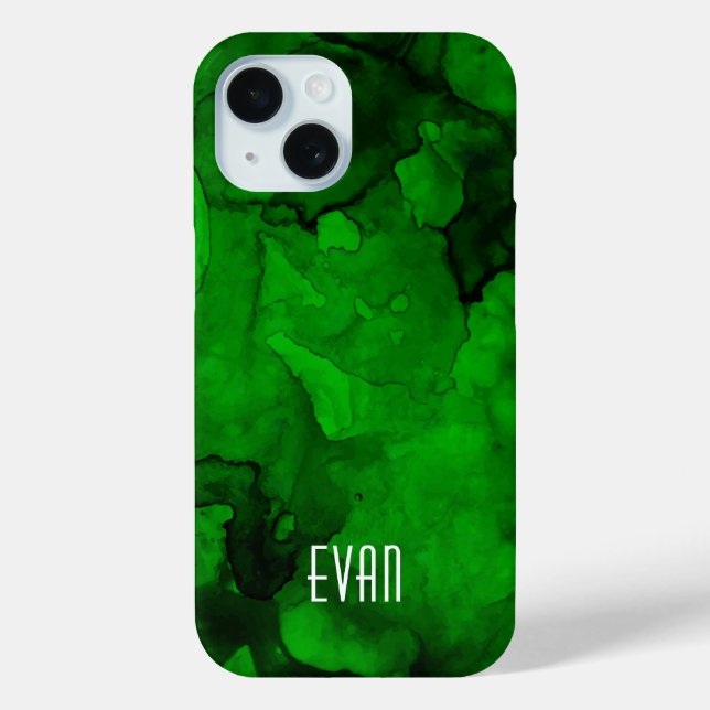 Green Watercolor Case-Mate iPhone Case (Back)