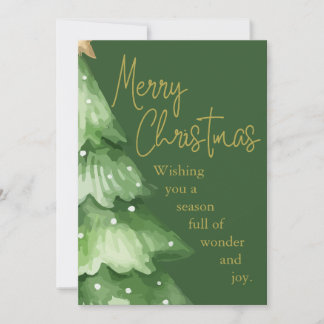 Green Watercolor Christmas Holiday Card