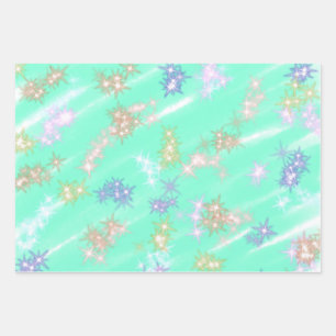 Green watercolor colourful glitter sparkle pattern wrapping paper sheet