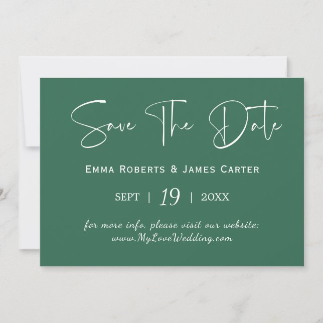 Green Watercolor Coordinate Save the Date (Front)