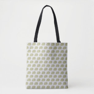 Green watercolor coral tree tote bag