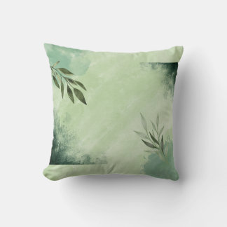 Green Watercolor  Cushion
