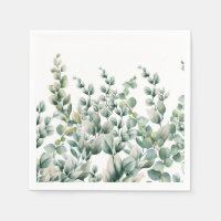 Green Watercolor Eucalyptus Leaf