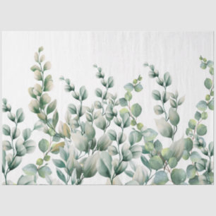Green Watercolor Eucalyptus Leaf Tissue Paper