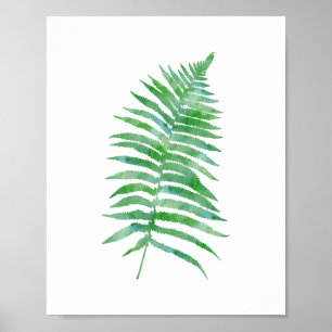 Green Watercolor Fern Plant Poster