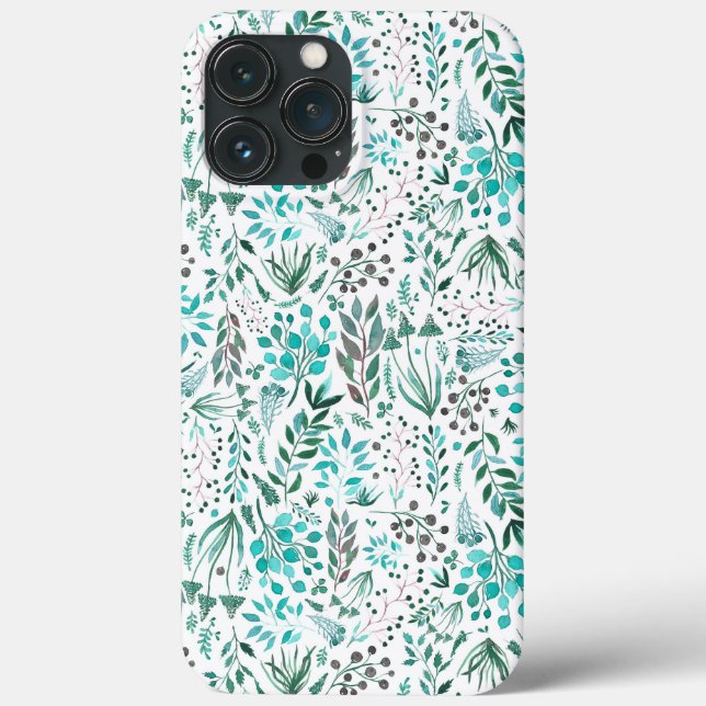 Green Watercolor Foliage Case-Mate iPhone Case (Back)
