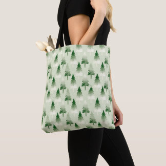 Green Watercolor Forest Tote Bag